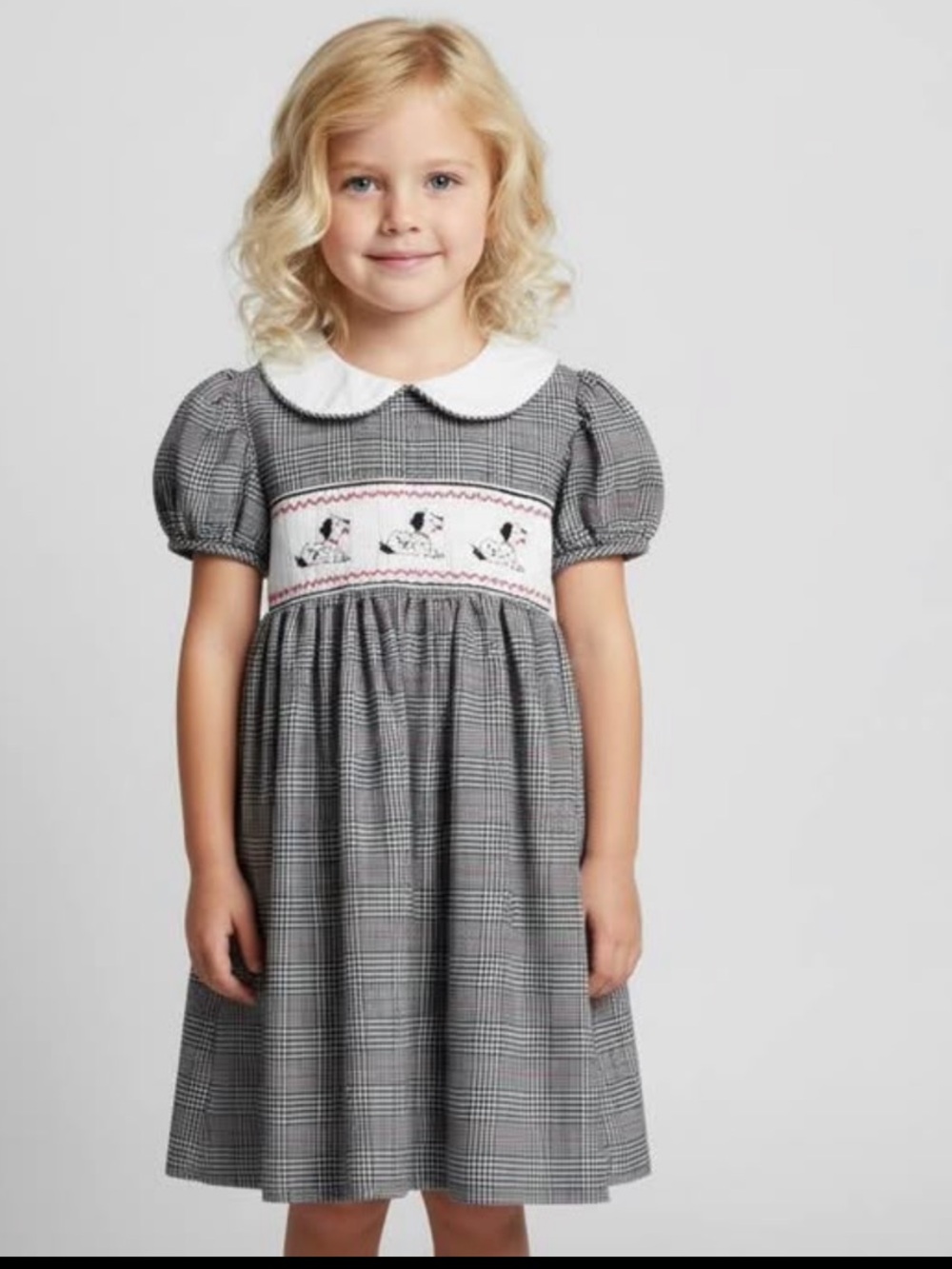 LK NW Anavini Boutique Smocked Dalmatians Cotton Dress Sz 4T